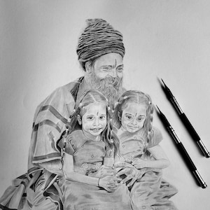 Custom Portrait | Family Portrait | Wedding Portrait | Valentine's Day Gift | Personalized Portrait | Best Gift's | Pencil Drawing | Decor