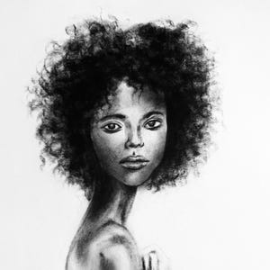 Essence of Strength & Beauty – Handmade Original Charcoal Woman Art –NOT PRINT