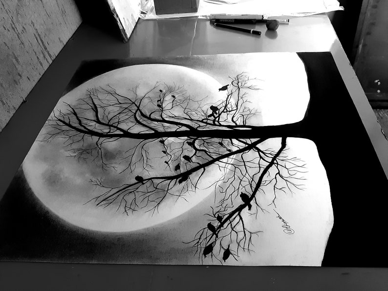 Best How To Draw Moonlight Scenery Pencil Sketch with Pencil