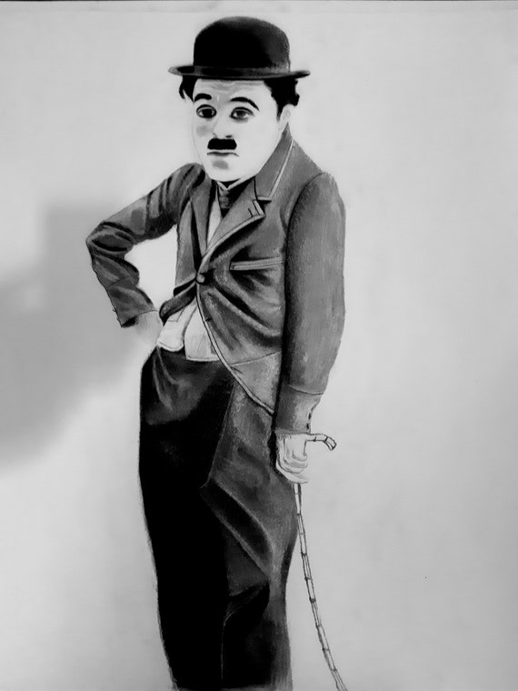 Charlie Chaplin Arte dibujo original Arte de grafito Etsy España