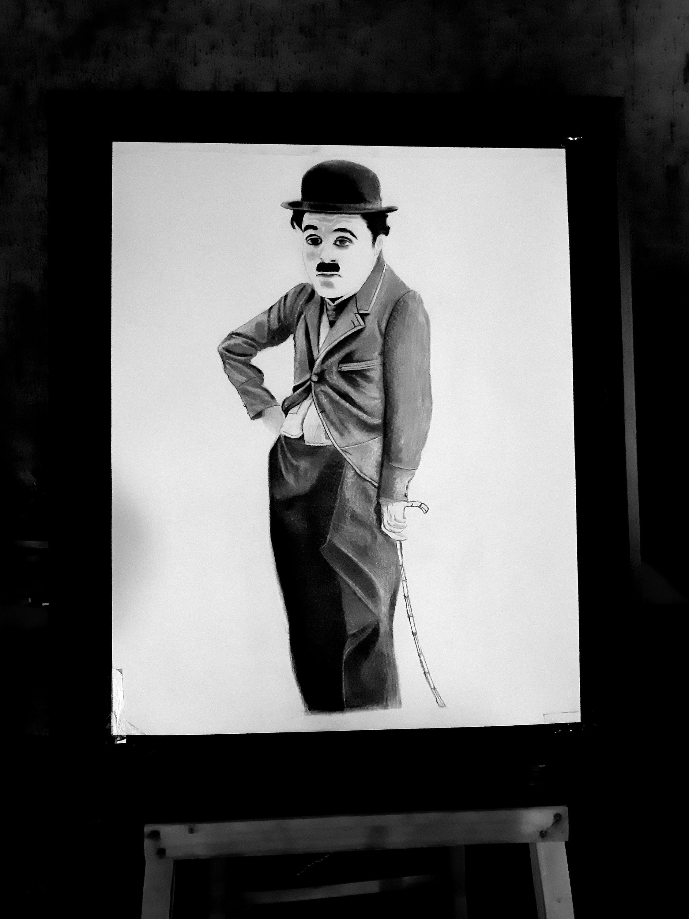 Charlie Chaplin Arte dibujo original Arte de grafito Etsy España