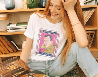 Albert Camus Stamp T-shirt - Existentialist Philosopher Tee