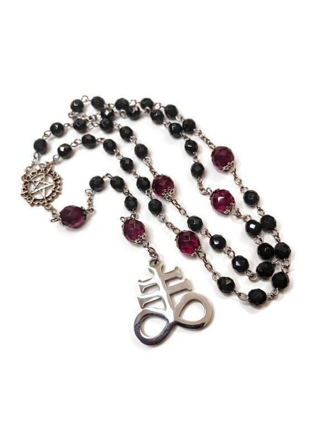 Leviathan Cross Necklace, the Alchemical Symbol for Brimstone in