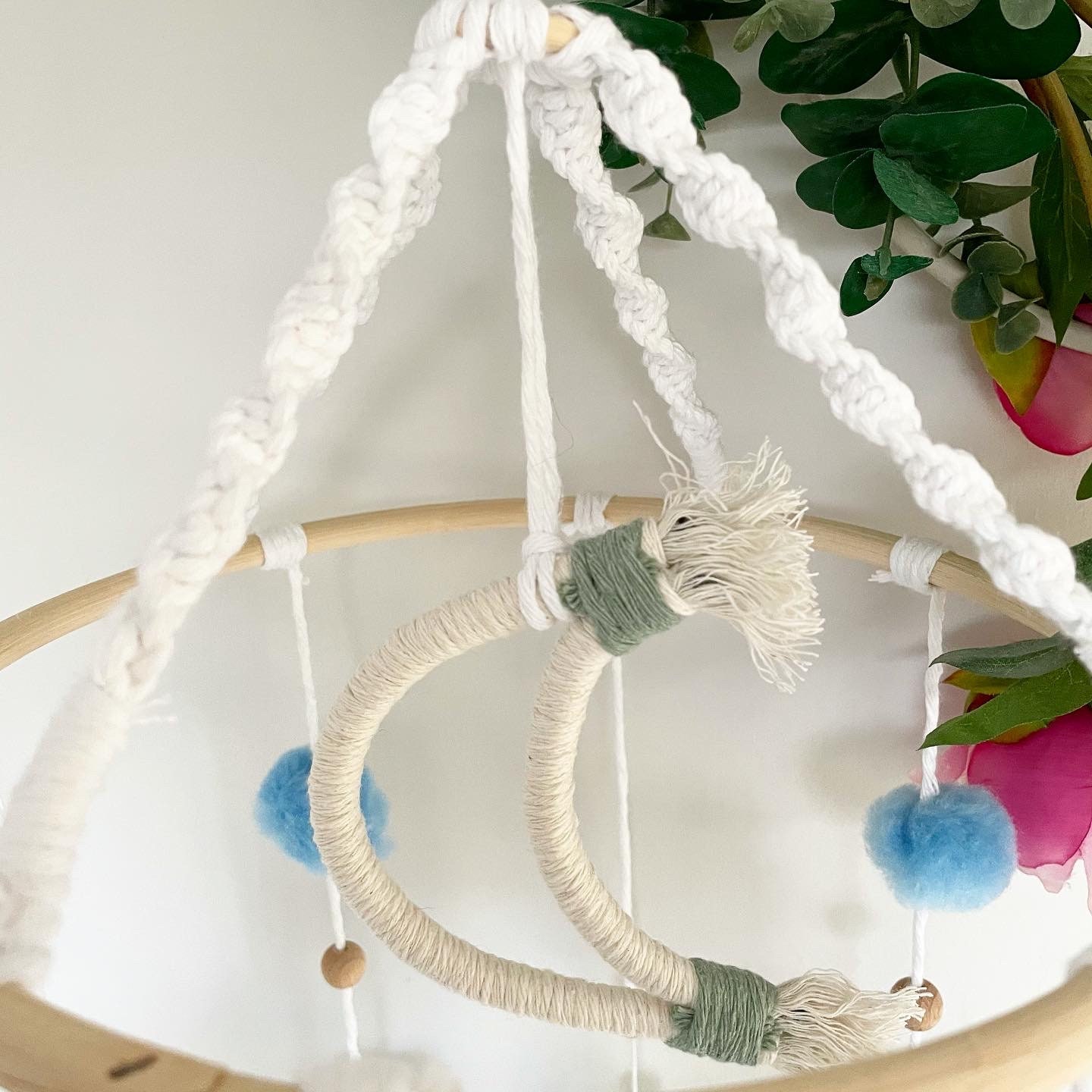 Macrame Baby Mobile Bebé hecho a mano móvil Rainbow baby Etsy