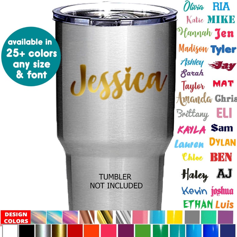 Decals for Tumbler Laptop Stickers YETI Personalized Name Etsy