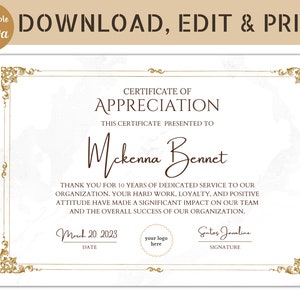 Editable Certificate Of Authenticity For Artwork, Artwork Certificate, Canva Template, Instant Digital Download