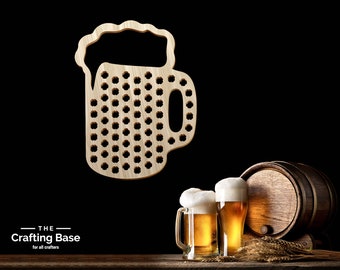 Beer Mug Beer Cap Map svg, Beer Mug Beer Cap Display svg, Man Gift,Gift for Him, Wall Hanging, Beer Mug caps Collector