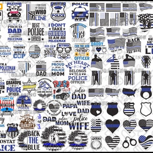 Thin Blue Line Svg Bundle, Police Svg, Distressed Flag, Wife Svg, Badge, Police Officer Svg, Daddy, , Blue Line Svg, Back The Blue Svg