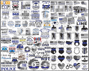 Thin Blue Line Svg Bundle, Police Svg, Distressed Flag, Wife Svg, Badge, Police Officer Svg, Daddy, , Blue Line Svg, Back The Blue Svg