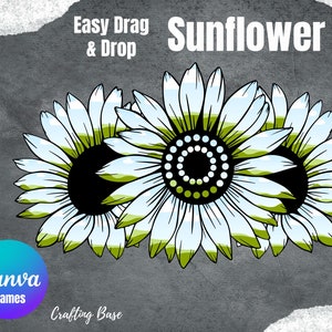 Create your own Sunflower design, Fully editable Sunflower Canva Frame, Every section editable, Create your own PNG, Canva template