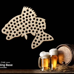 Flying bass Beer Cap Map svg, FLYING BASS Beer Cap Display svg, Man Gift Gift for Him, Wall Hanging Cap Map Collection, Plywood,  cnc plans