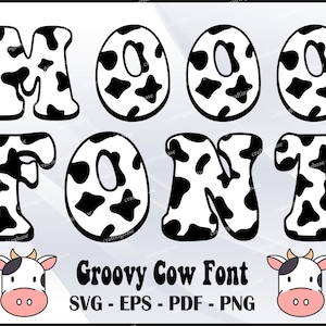 Cow Font Png, Svg, Cow Skin Font, Cow Pattern Font, Cow Letters And Numbers, Cow Alphabet & Numbers, Cow Animal Print Svg Png Letters