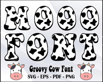 Cow Font Png, Svg, Cow Skin Font, Cow Pattern Font, Cow Letters And Numbers, Cow Alphabet & Numbers, Cow Animal Print Svg Png Letters