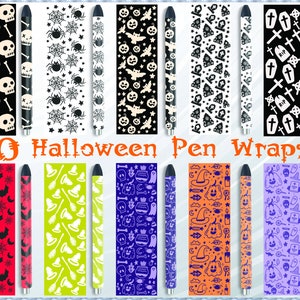 Halloween Pen Wraps, Halloween Pen Wrap Patroon, Pen Wrap, Halloween Svg, Naadloze Horror Halloween, Dxf, Png, Eps, Jpg, Pdf.