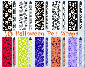 Halloween Pen Wraps, Halloween Pen Wrap Pattern, Pen Wrap, Halloween Svg, Seamless Horror Halloween , Dxf, Png, Eps, Jpg, Pdf.