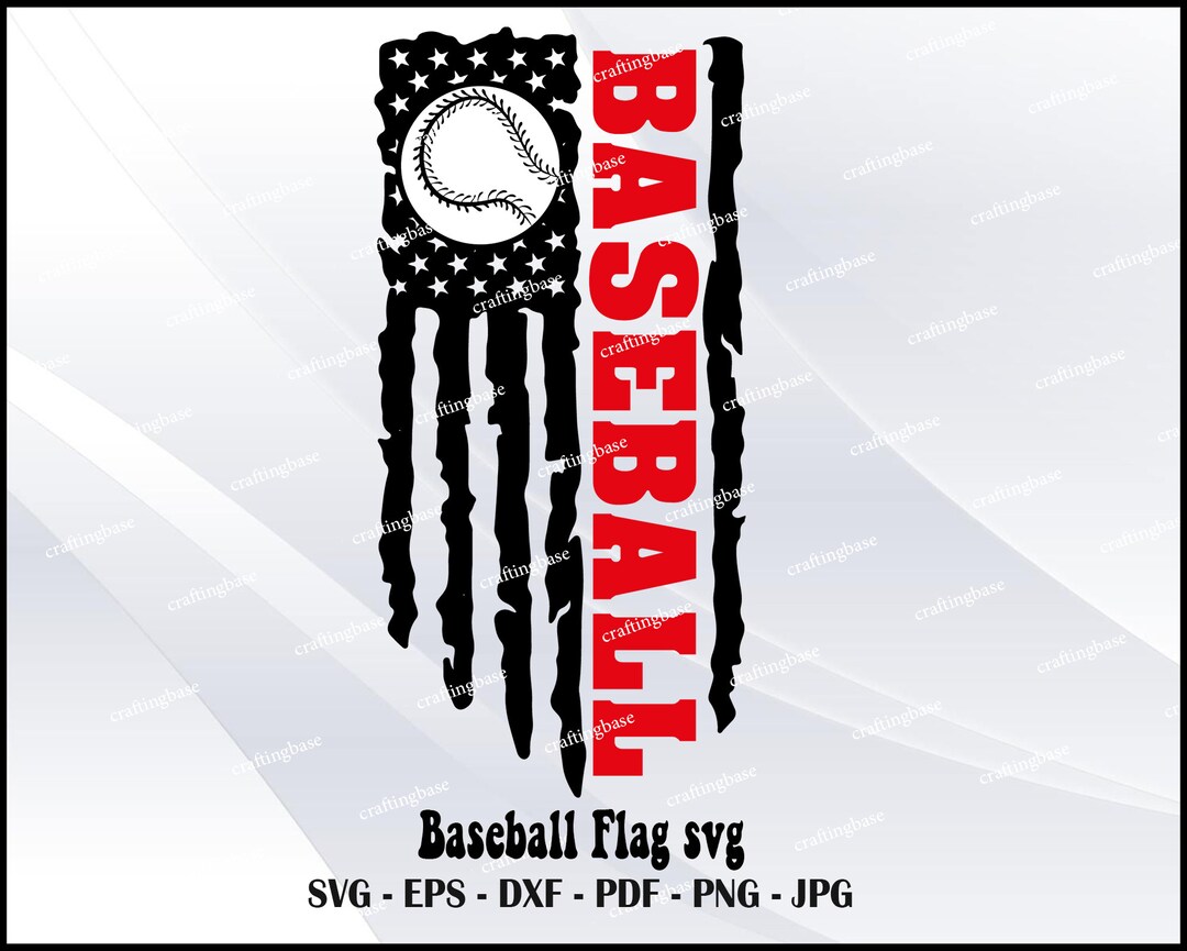 Baseball Flag Svg Baseball Name Svg Baseball Svg Baseball Etsy
