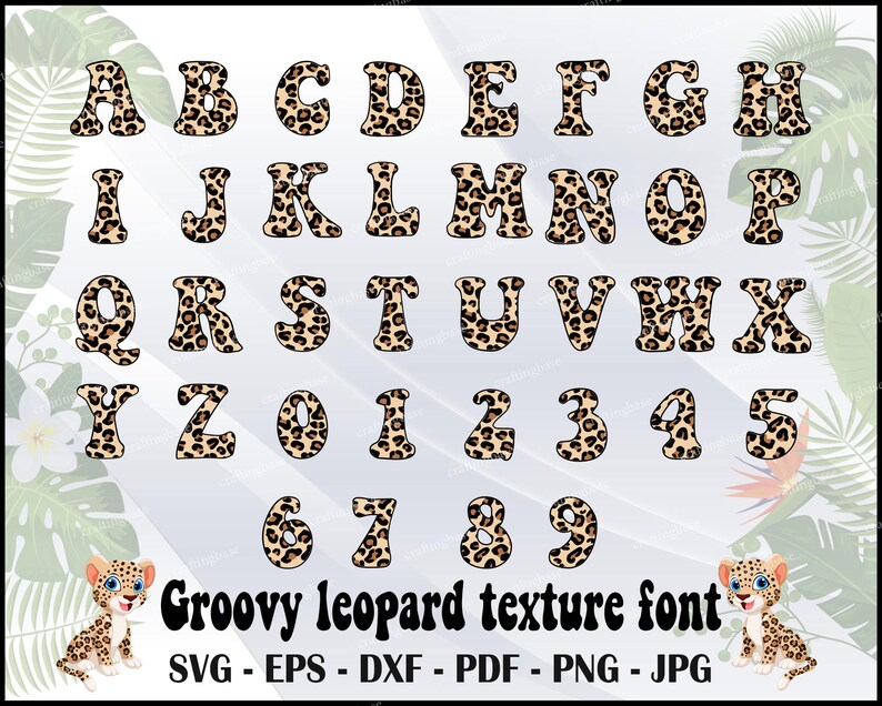 Leopard Texture Font Animal Font Safari Font Leopard Print Font Leopard