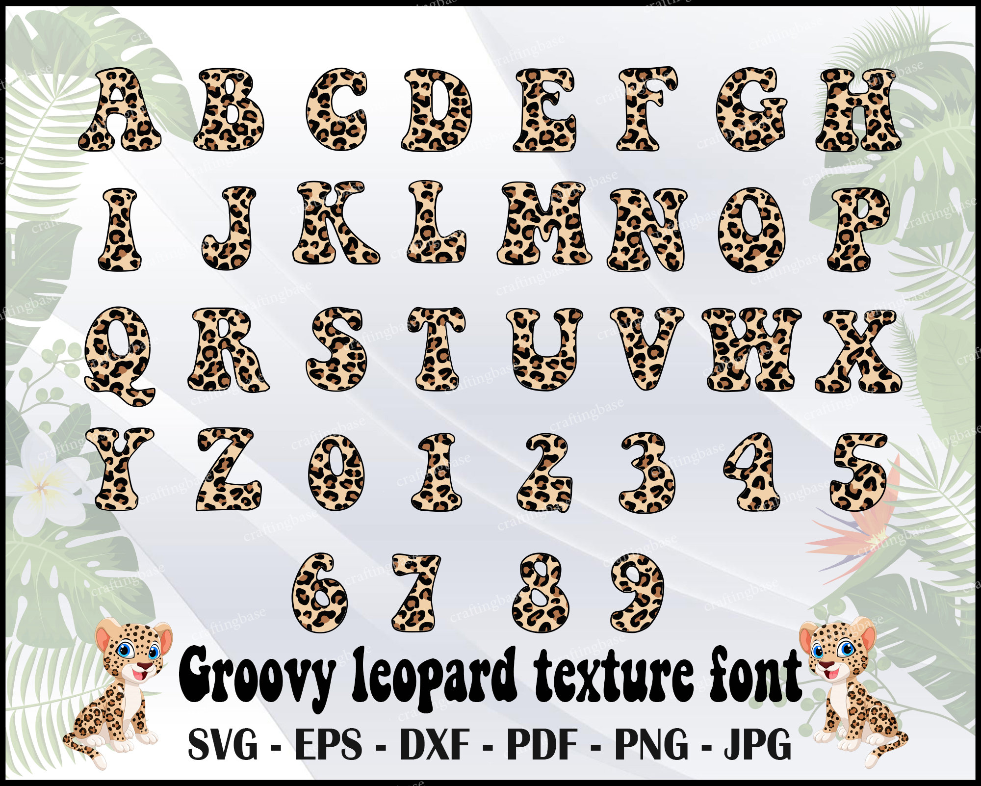 Leopard Texture Font Animal Font Safari Font Leopard Print Font Leopard