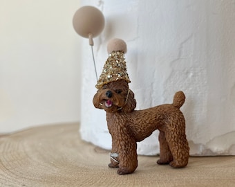Poodle Dog Party Animal Cake Topper