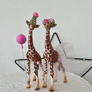 Giraffe Calf Party Animal Cake Topper Keepsake