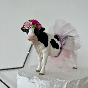 Cow Party Animal Cake Topper Keepsake