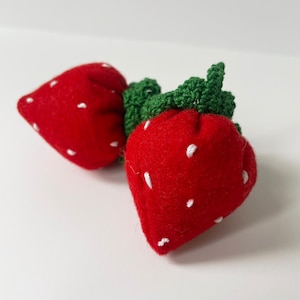 Strawberry Organic Catnip Toy for Interactive Play | cat toys for indoor cats, cute cat toys, natural catnip toys, valentines gift for cat