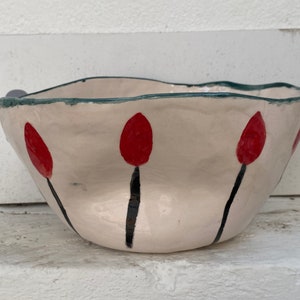 Ceramic Bowl Kaguya. Handmade bowl can be used as a vase. Hand painted bowl. image 3