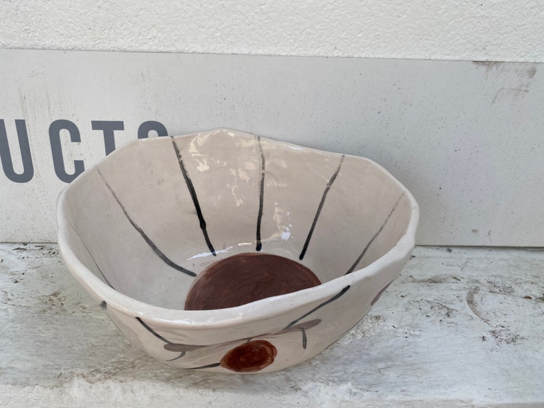 Ceramic Bowl Kaguya. Handmade bowl can be used as a vase. Hand painted bowl. image 10