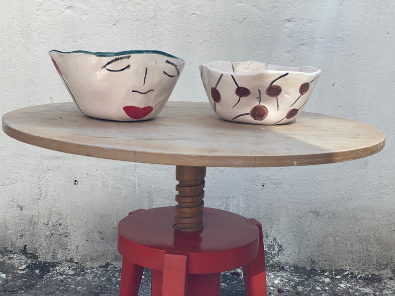 Ceramic Bowl Kaguya. Handmade bowl can be used as a vase. Hand painted bowl. image 8