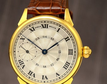 Mens gold watch, Luxury watch, marriage watches, Cartier watch, mens watch gold, handmade watch, vintage watch, R. Miller,  art deco watch