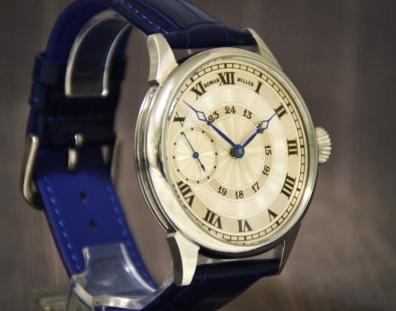 Cartier style watch, Luxury watch, Men's Mechanical Watch, unique watch, silver watch, Boyfriend Gift, husband Gift, Man's Gift, R. Miller image 6