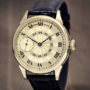 Cartier style watch, Luxury watch, Men's Mechanical Watch, unique watch, silver watch, Boyfriend Gift, husband Gift, Man's Gift, R. Miller image 3