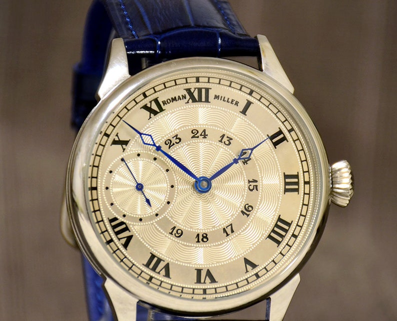 Cartier style watch, Luxury watch, Men's Mechanical Watch, unique watch, silver watch, Boyfriend Gift, husband Gift, Man's Gift, R. Miller image 1