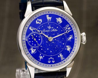 Dress Watch for Man Zodiac Signs Classic Wristwatch Steel Mecanical Hasband Gift Roman Miller