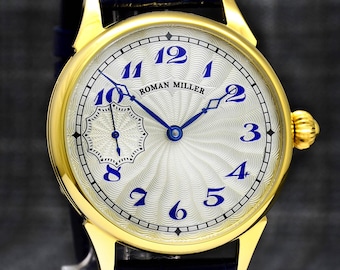 Gold Mechanical Wristwatch, Monaco, Luxury watch, Roman Miller - Gift ideas for men, Groomsman Gift