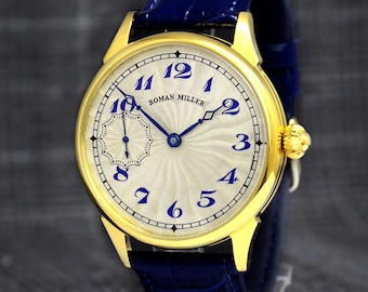 Gold Mechanical Wristwatch, Monaco, Luxury watch, Roman Miller - Gift ideas for men, Groomsman Gift
