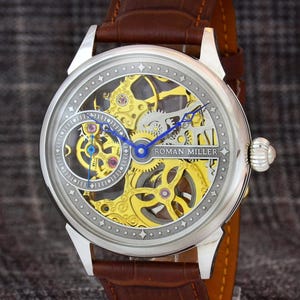 Skeleton watch men, Skeleton watch, Skeleton watch face, Boyfriend Gift, Anniversary gift men, Husband Gift, Skeleton watches, elegant watch
