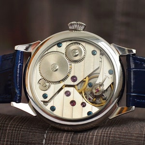 Cartier style watch, Luxury watch, Men's Mechanical Watch, unique watch, silver watch, Boyfriend Gift, husband Gift, Man's Gift, R. Miller image 7
