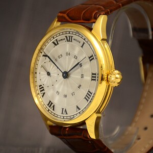 Luxury watch for man, Art Deco Mechanical Wristwatch, Roman Miller, Anniversary gift for him image 6