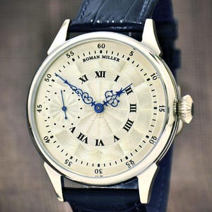 Mens silver watch, Luxury watch, Cartier, Men's Mechanical Watch, husband Gift, Fathers Gift, Man's Gift Idea, montre homme, vintage watch