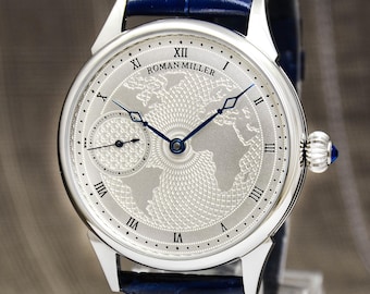 Exclusive Men's watch World Power Mechanical wrist watch for man, Personalized Husband Gift