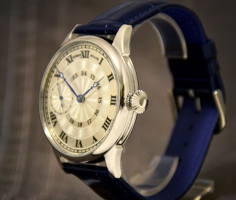 Cartier style watch, Luxury watch, Men's Mechanical Watch, unique watch, silver watch, Boyfriend Gift, husband Gift, Man's Gift, R. Miller image 5
