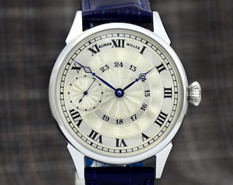 Luxury Men Watch Engraved Mens wristwatch Roman Miller Personalized Gift for Husband or Boyfriend