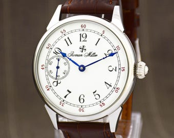 Classic wrist watch, Marriage Watch for man, Handmade, Mechanical, Husband gift, personalized, Roman Miller
