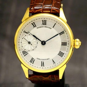 Mens Gold Watch 19 Century - Luxury watch, Old Style Design, Marriage watch, Gift for Dad, Mechanical Mens Watch, Watch for Dad, Dad Gift