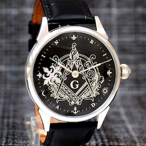 Masonic watch Rotating King Lily by R.Miller. Unique watch with Hidden symbols. Rare watch masonic jewelry