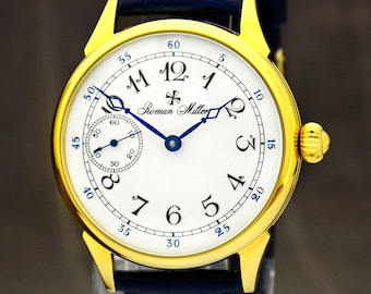 Marriage Gold Watch for Man, Vintage Style watch, Big Face dial, Husband gift, Personalized