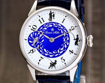 Luxury Fishing Watch, Fisherman Gift, Unique Mechanical Wristwatch, Gift for Angler, Roman Miller