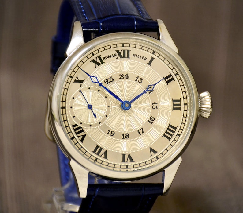 Cartier style watch, Luxury watch, Men's Mechanical Watch, unique watch, silver watch, Boyfriend Gift, husband Gift, Man's Gift, R. Miller image 2