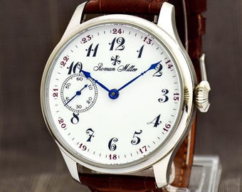 Classic watch Le Locle: R. Miller - Mechanical Dress Watch, gift for man, personalized